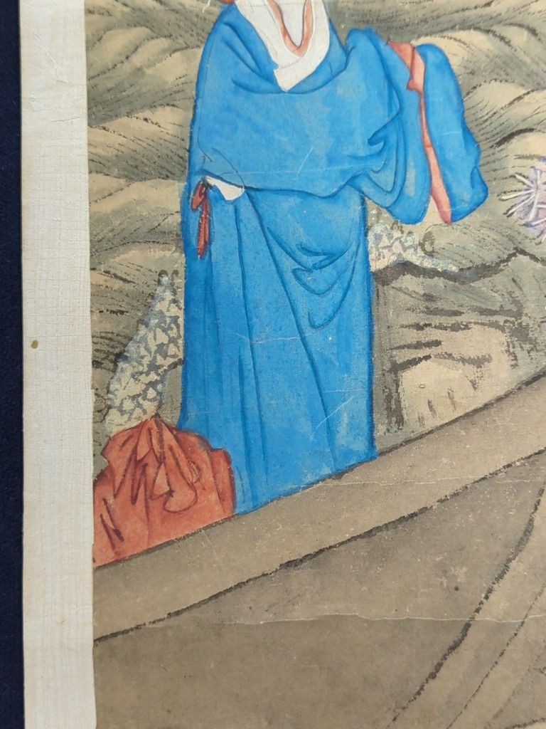 A pair of Chinese scrolls, watercolour on paper, late 19th/early 20th century, image cm x cm
